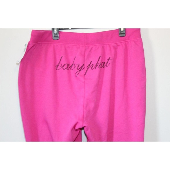 NWT Baby Phat Y2K Bling Logo Sweatpants Rhinestone Pink Plus Size 2X H14232 - Picture 7 of 13